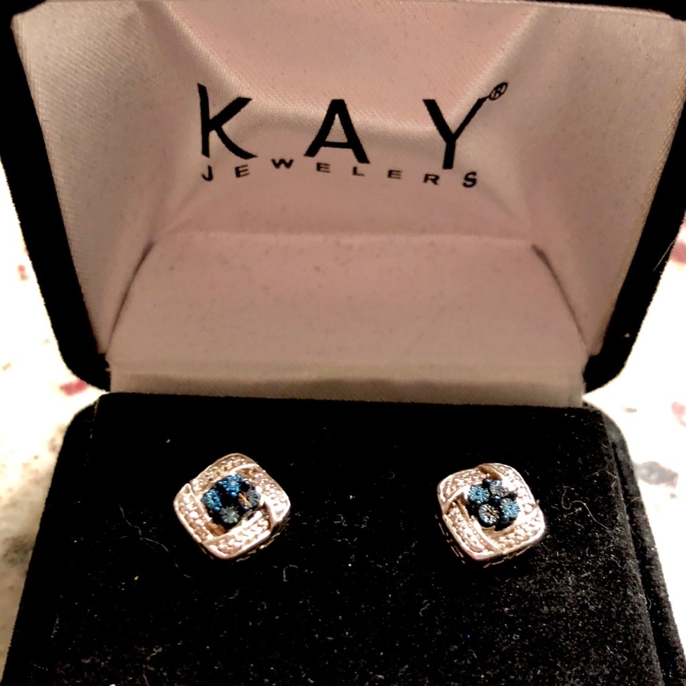 Kay Jewelers Sapphire/ Diamond earrings